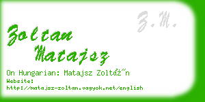 zoltan matajsz business card